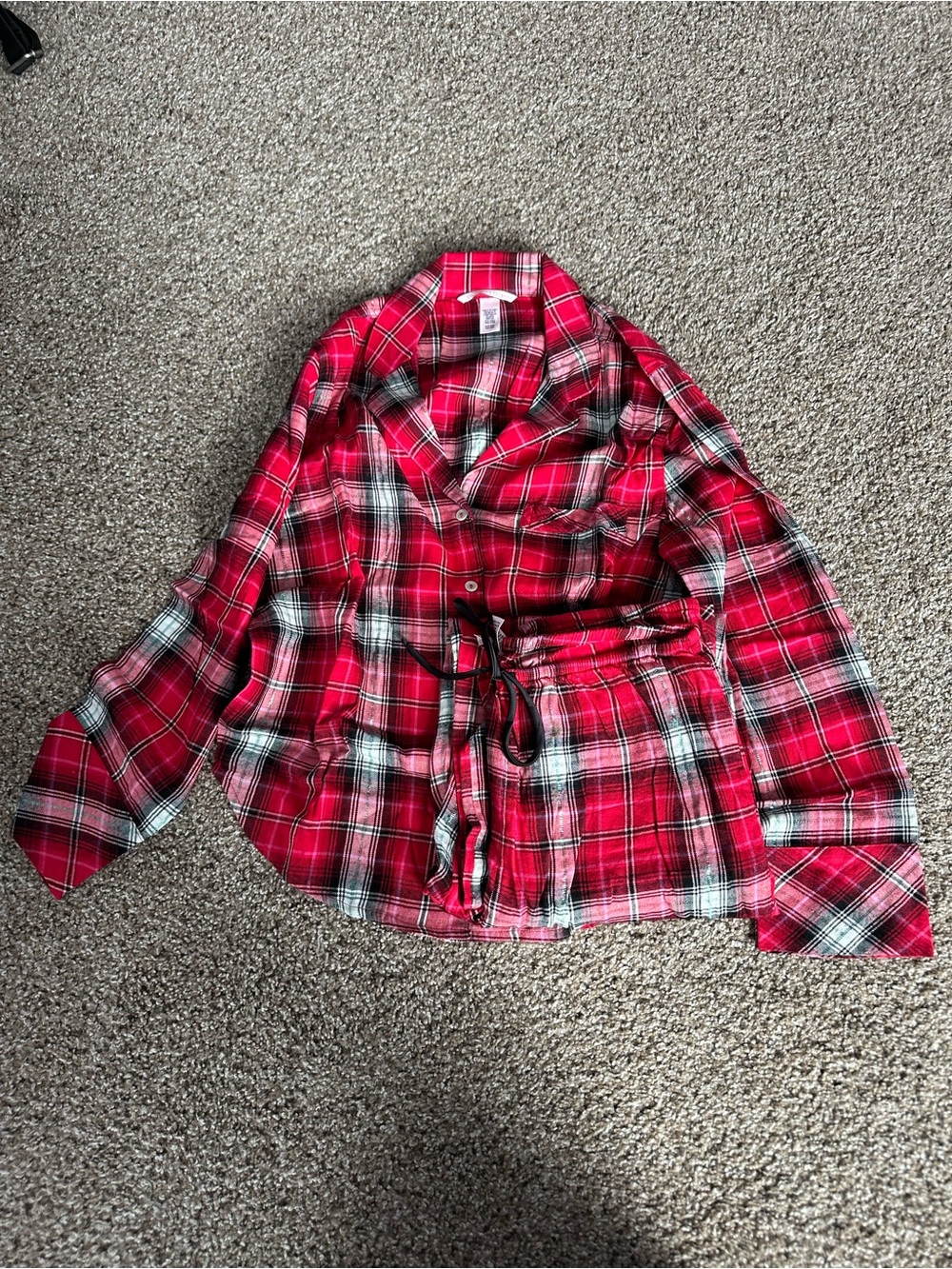 Victoria's Secret Red Plaid Two-Piece Pajama Set